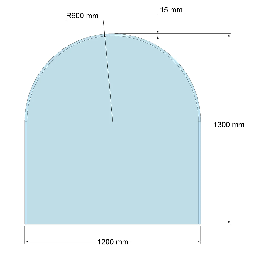 Glasbodenplatte Rundbogen 1300 x 1200 mm