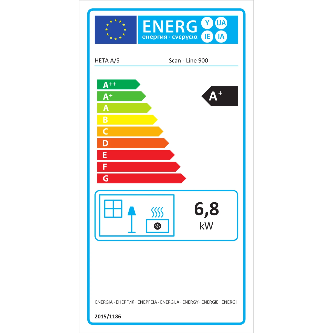 Heta Scan-Line 900 Guss-Kaminofen 7kW RLU