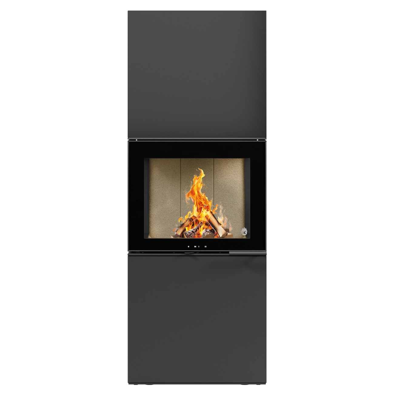 Charon Stahl Schwarz Panorama Kaminofen 6kW