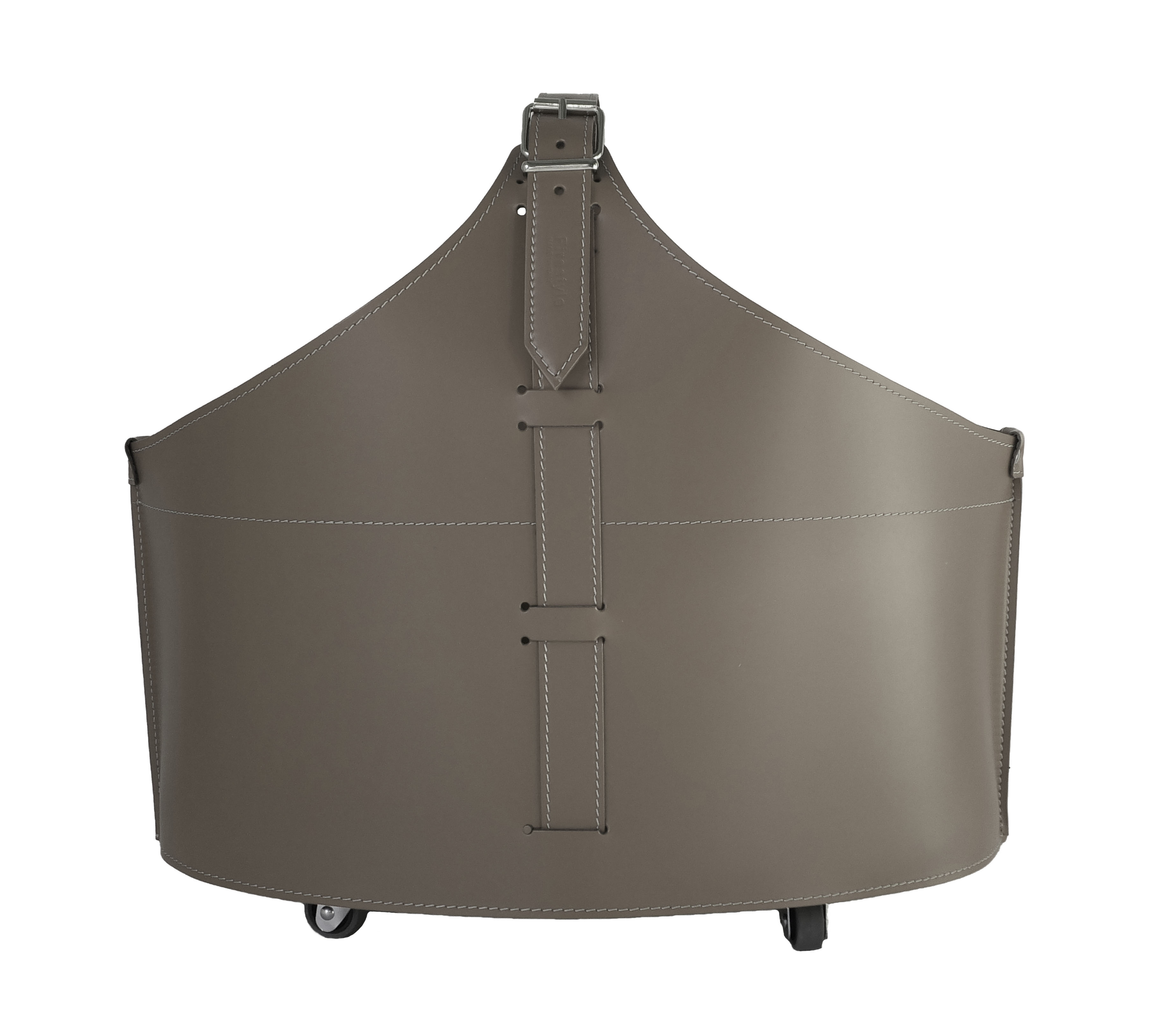 firestyle-fabia-taupe-1 Designer Holzkorb Fabia Taupe aus regeneriertem Leder mit Rollen