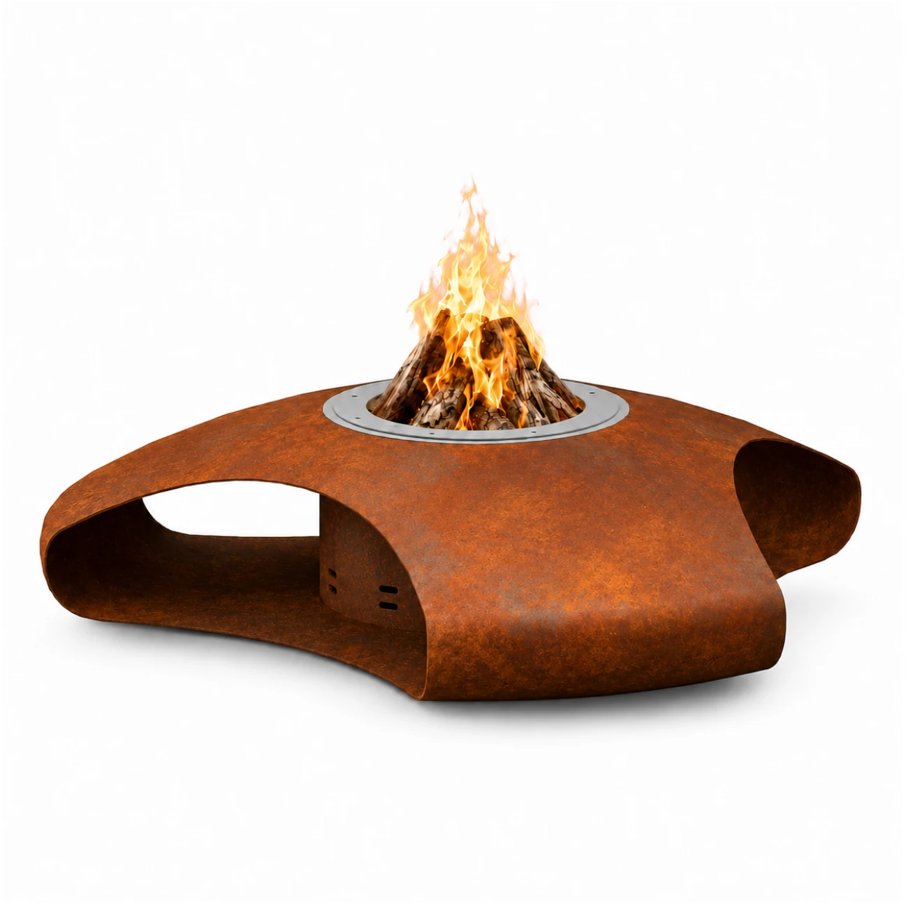 Vaudeville Designer Feuerschale Cortenstahl optionaler Grill