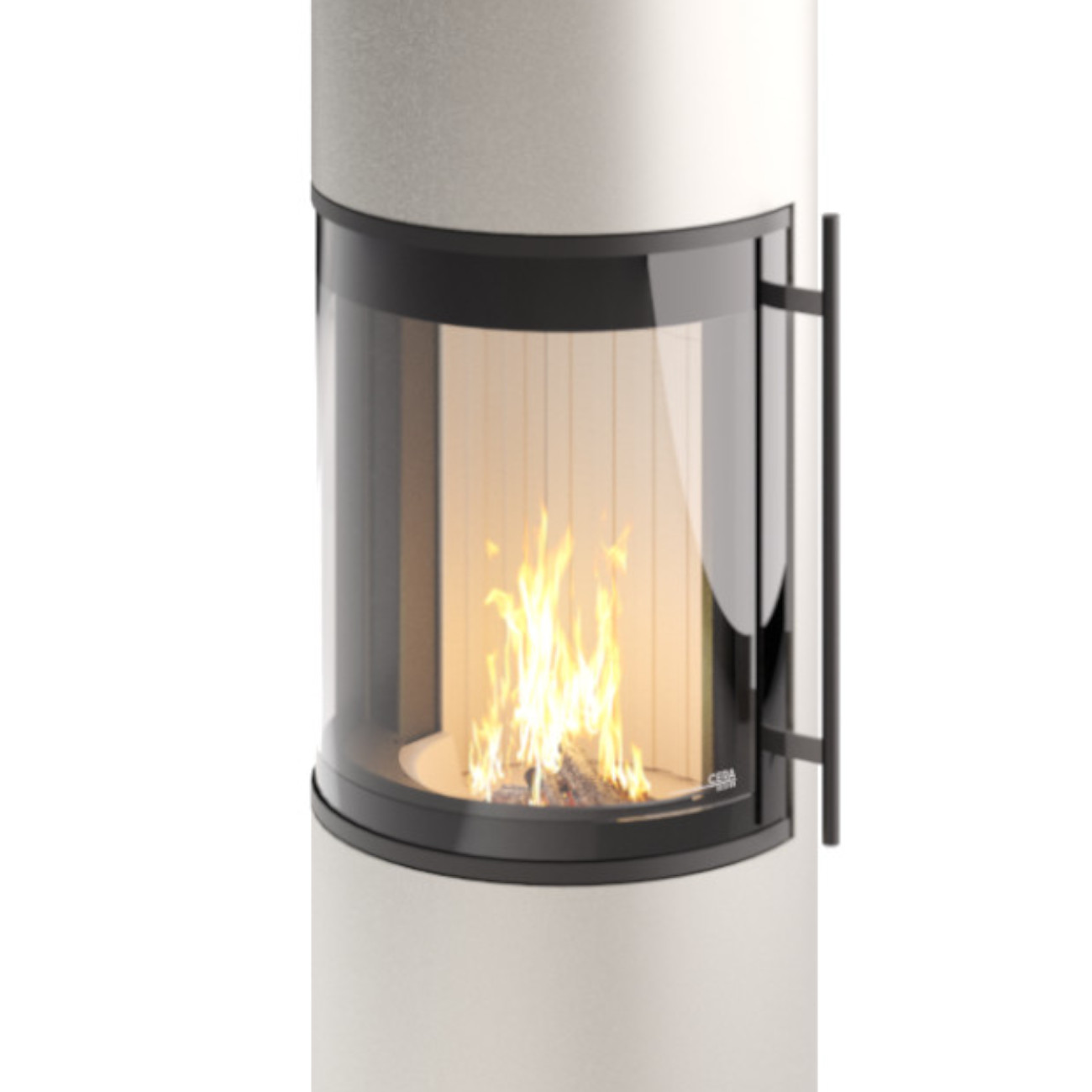 Prego XL Champagner Kaminofen 6KW 180° Panorama Sichtscheibe RLU