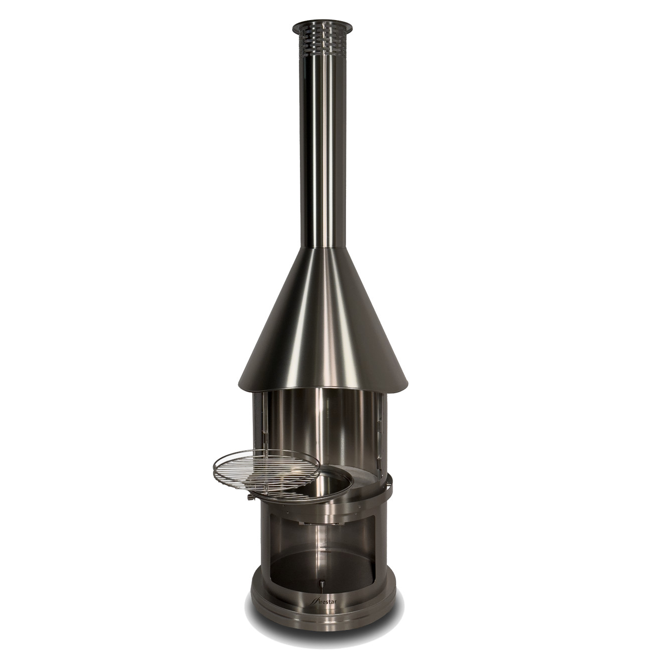 Firestar DN650 Mesh Edelstahl gebürstet Gartenkamin Grill Holzkohlegrill