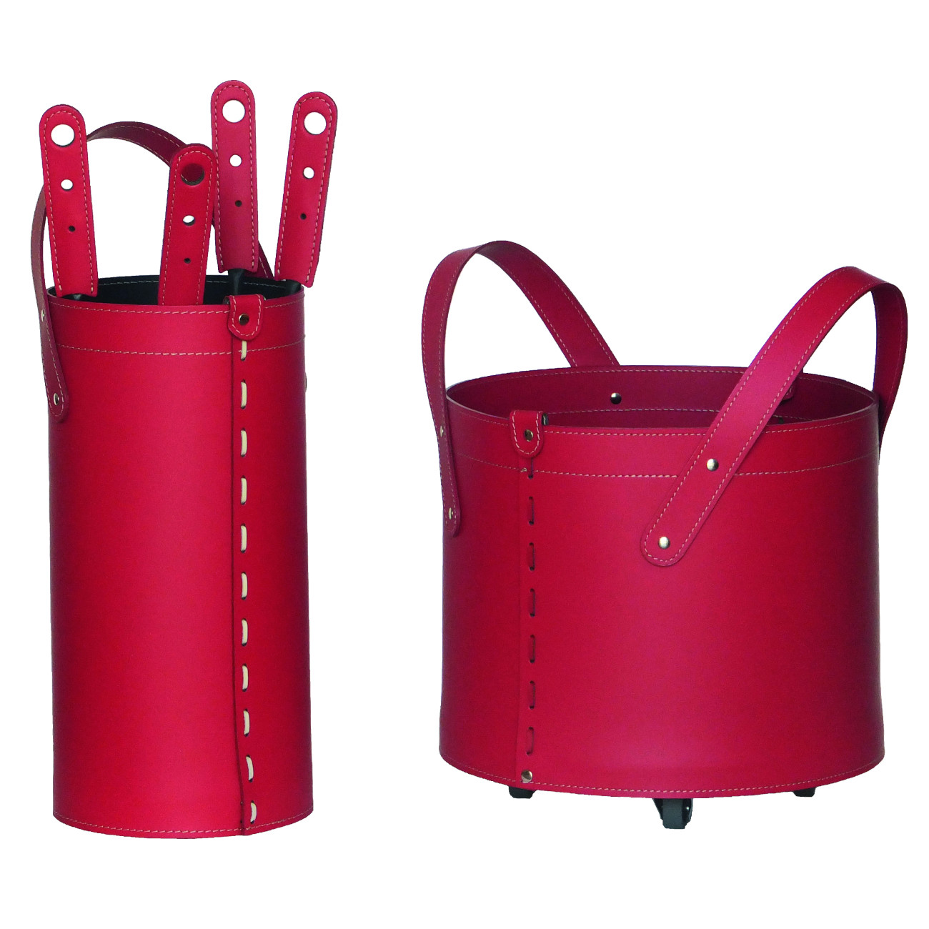 kaminbesctek-holzkorb-tocad-rot-web1 Tocad Designer Kaminbesteckset und Holzkorb Rot