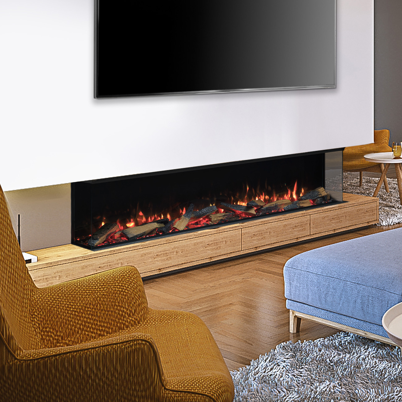 Trimline 180E Solus 3D-LED-Flammen 4in1 Elektrokamin