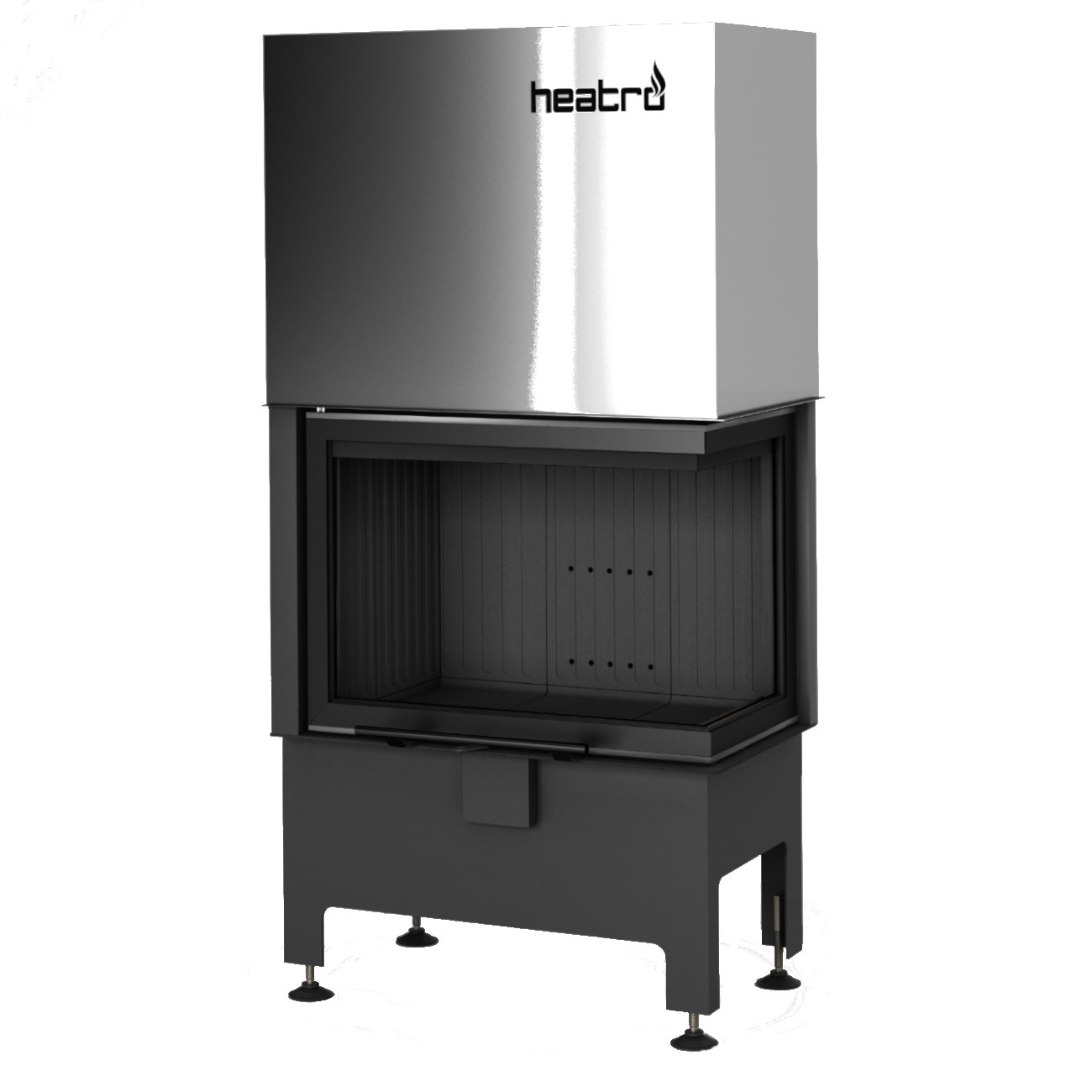 Heatro 55PH Black Eck-Kamineinsatz mit Hebetür 9kW rechtsverglast