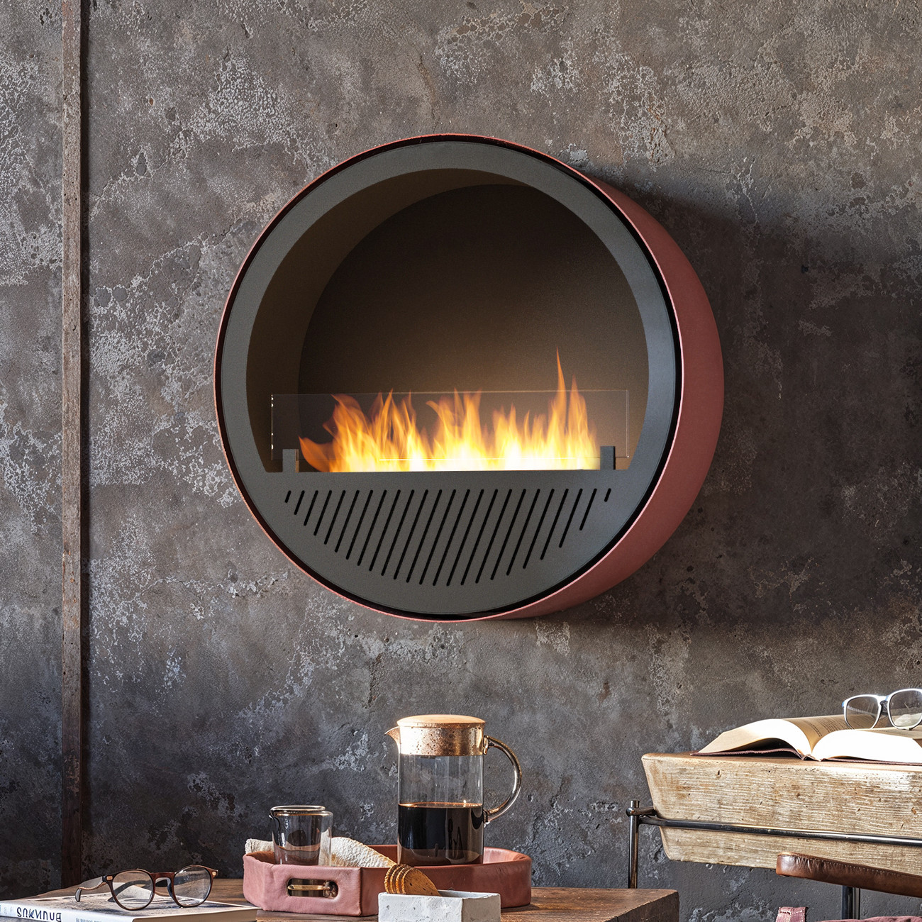 Incyrcle Slim Line Wall Rosa Schwarz Wand Ethanol Kamin Incyrcle Slim Line Wall Rosa Schwarz Wand Ethanol Kamin