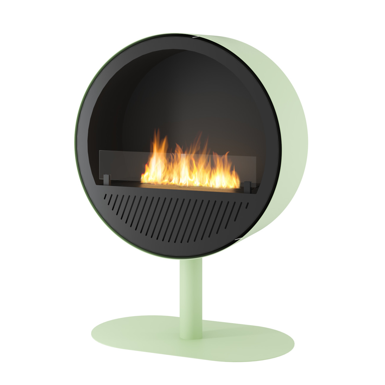 Incyrcle Slim Line Stand Schwarz Pistazien Grün Ethanol Kamin