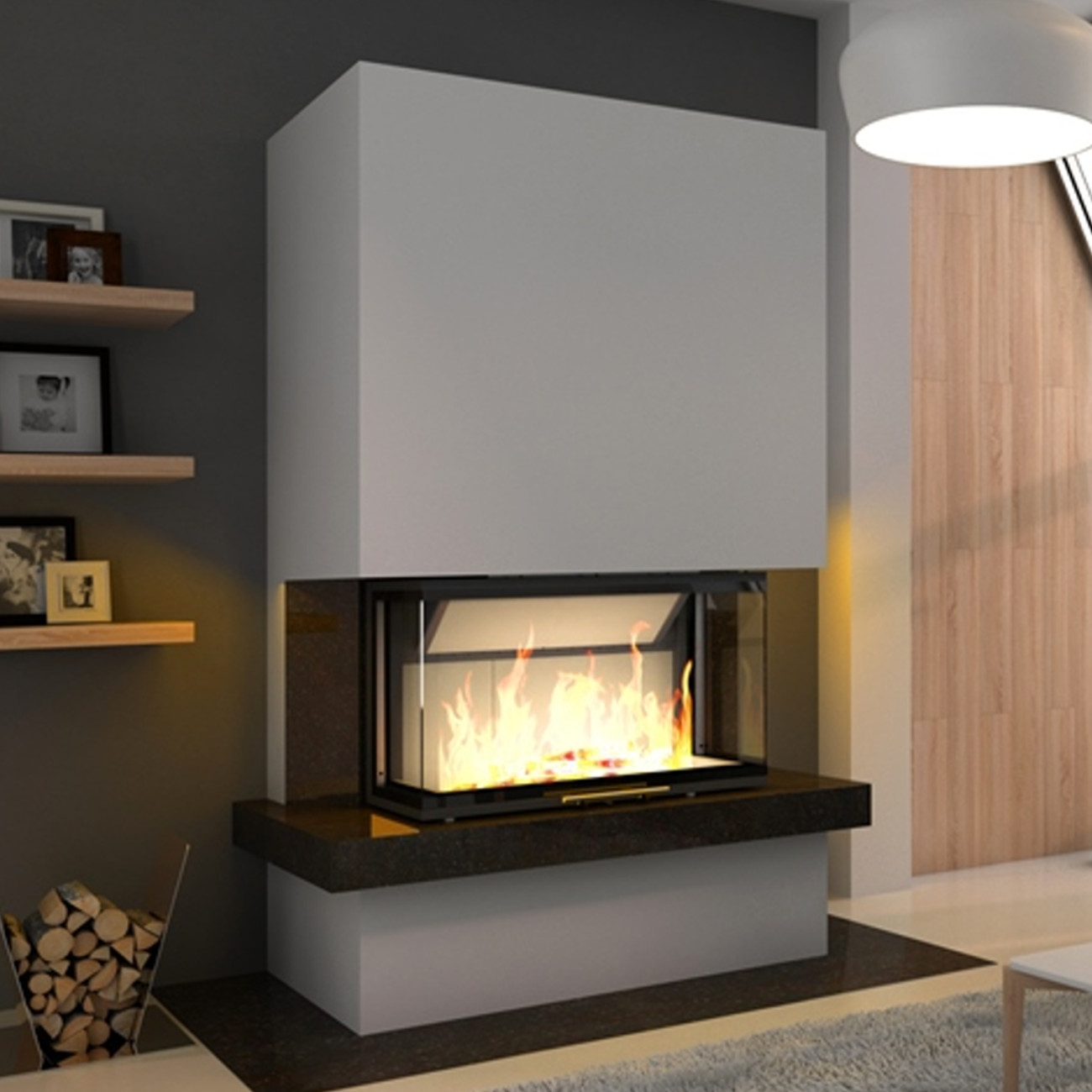 kaminbausatz-royal-extra-3bth-tit Kaminbausatz Royal Extra mit Volcano 3BTh 11kW dreiseitiger Panorama Kamin