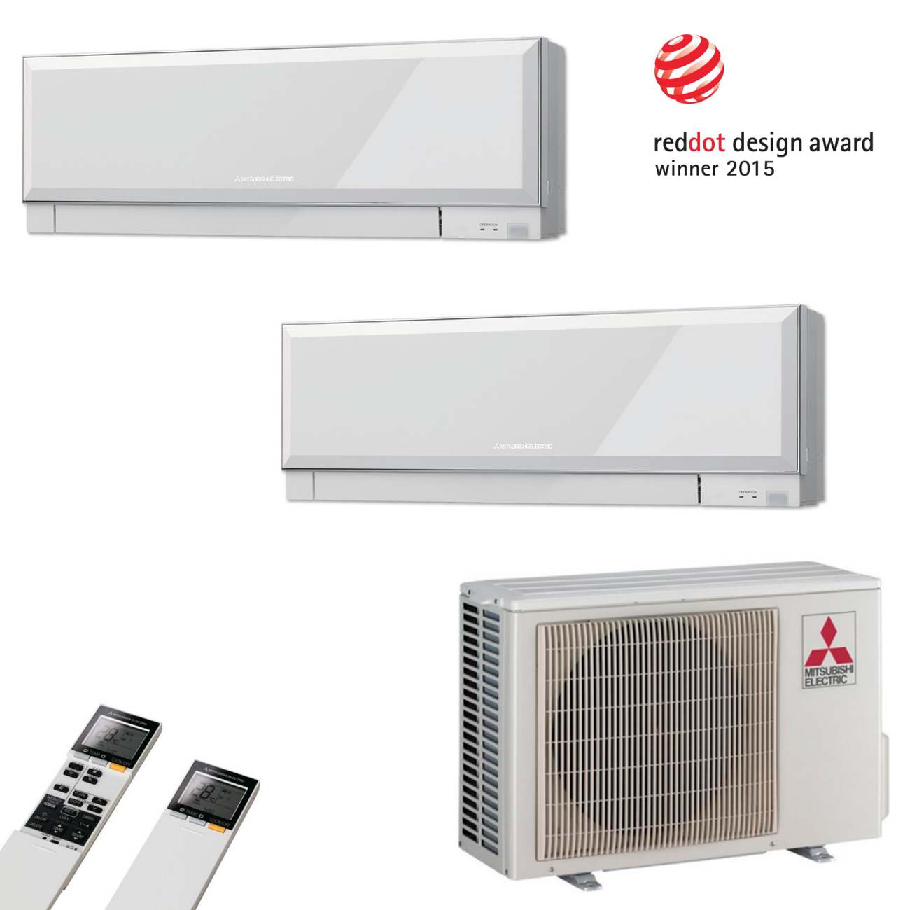 msz-ef25-42-2-weiss MultiSplit Klimaanlage Premium 2+2 kw Kühlen