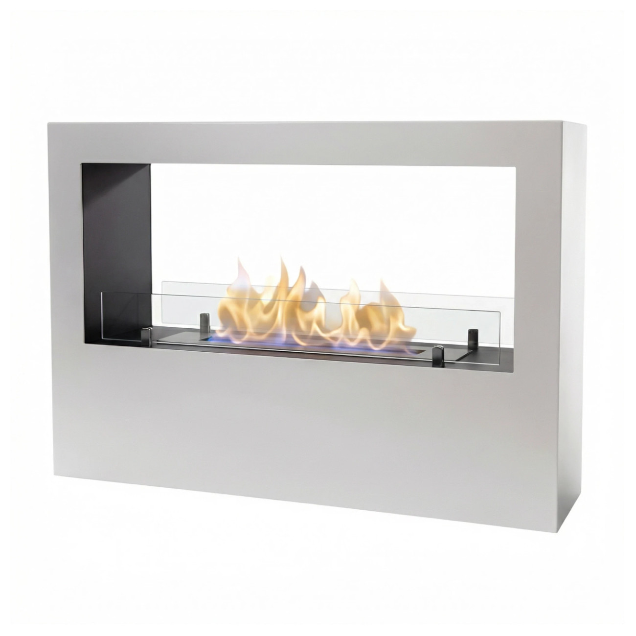 Lansing L Tunnel Raumtrenner Panorama Ethanolkamin Weiß