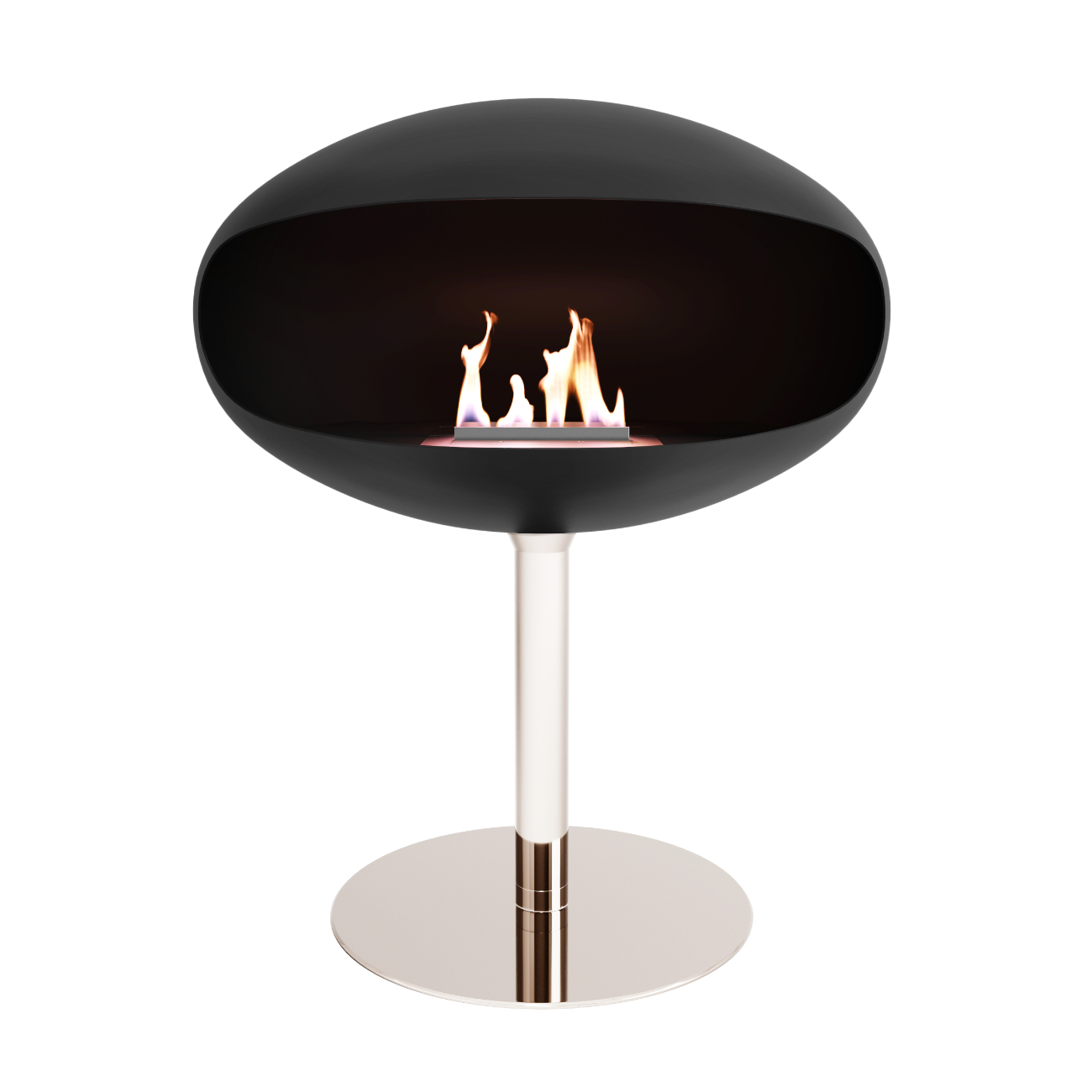 PEDESTAL Schwarz Edelstahl Designer Ethanolkamin