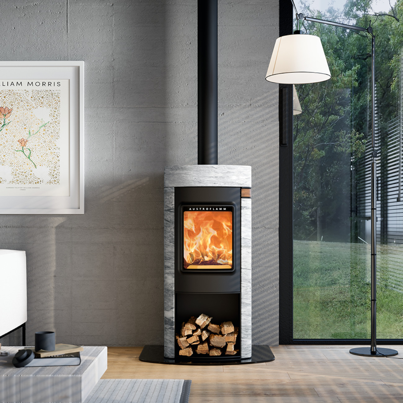 Elisabeth Marble Grey Clouds Naturstein Speicherofen 7kW RLU Elisabeth Marble Grey Clouds Naturstein Speicherofen 7kW RLU