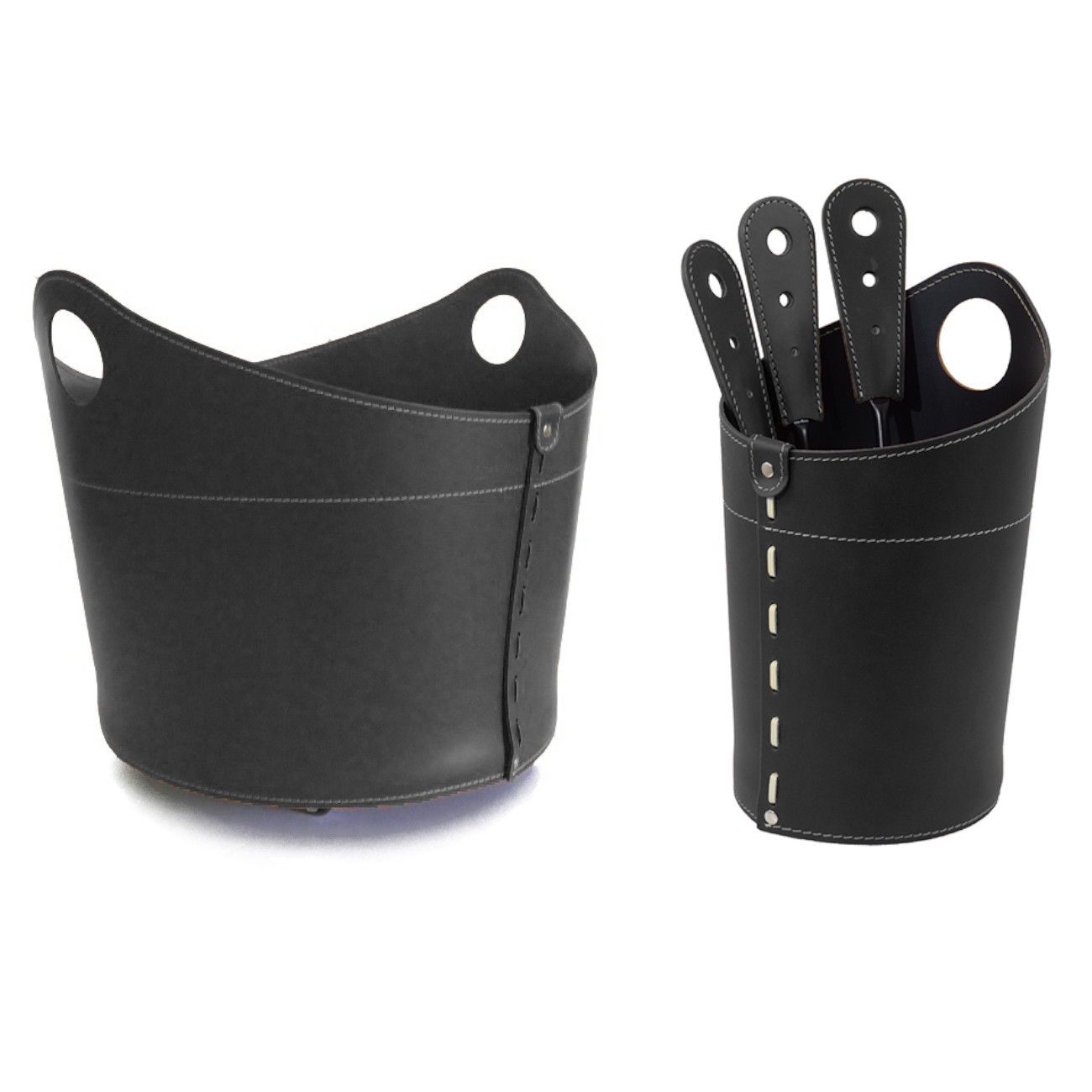 Incad-kaminbesteck-holzkorb-schwarz-web1 Incad Designer Kaminbesteckset und Holzkorb Schwarz