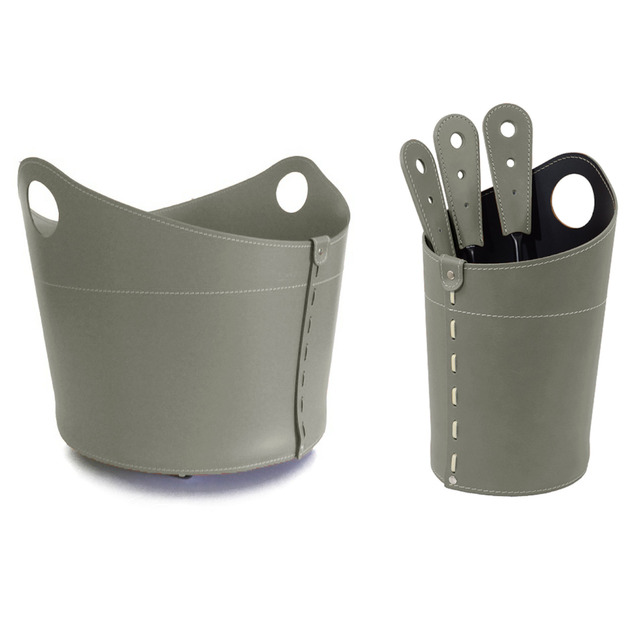Incad-kaminbesteck-holzkorb-taupe-web1 Incad Designer Kaminbesteckset und Holzkorb Taupe