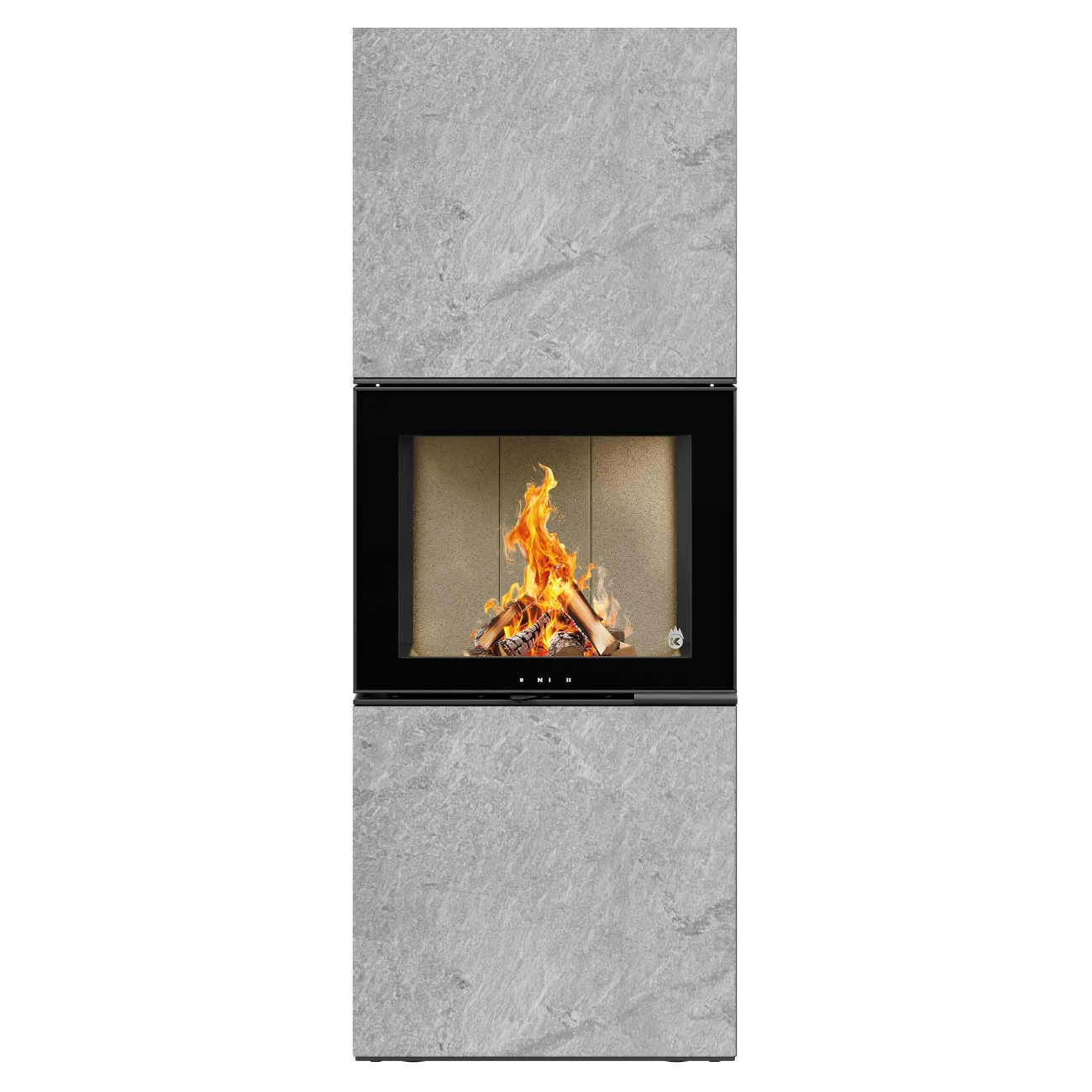 Charon Naturstein Serpentino Panorama Kaminofen 6kW