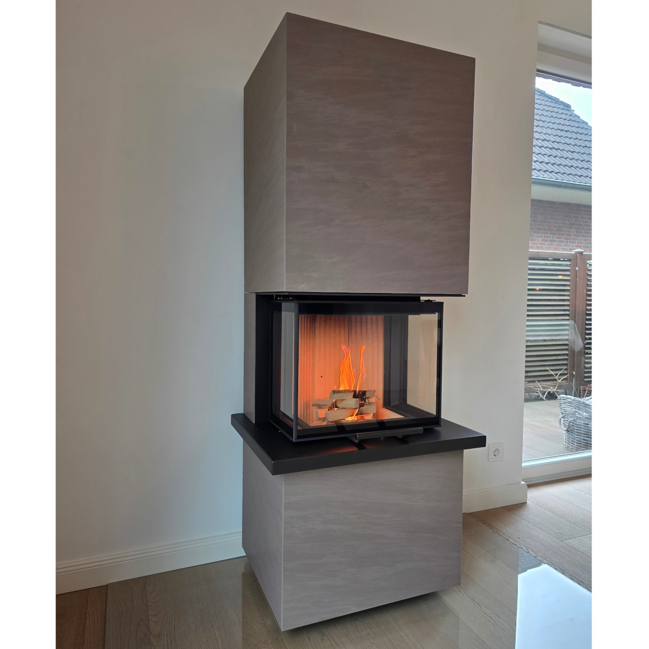 Osorno S Panorama Quarzit Marrone Alba Natura Kaminofen 6kW