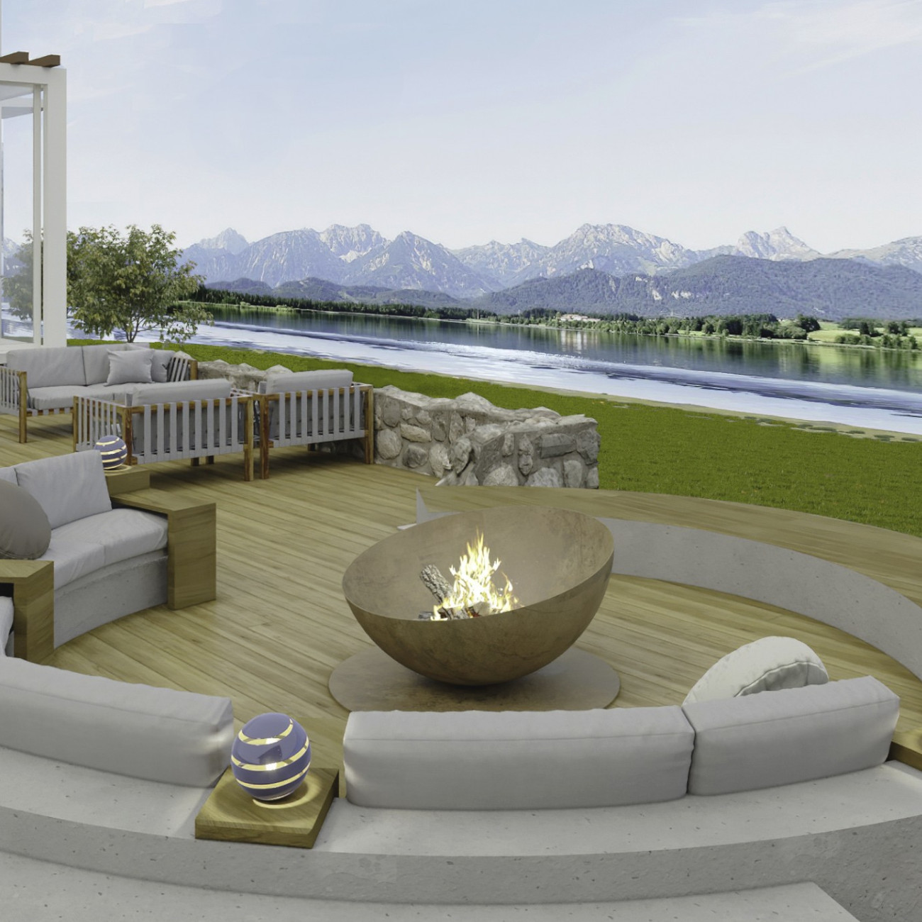 Solace Designer Feuerschale Gartenkamin