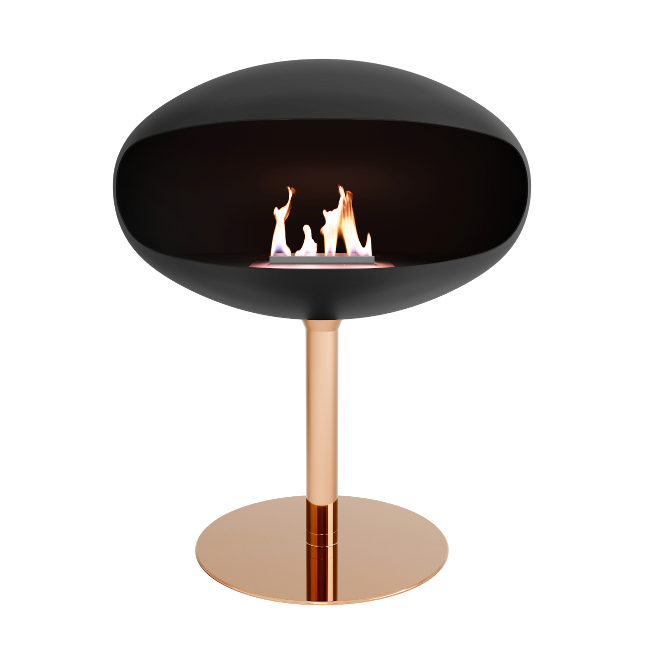 PEDESTAL Schwarz Kupfer Designer Ethanolkamin