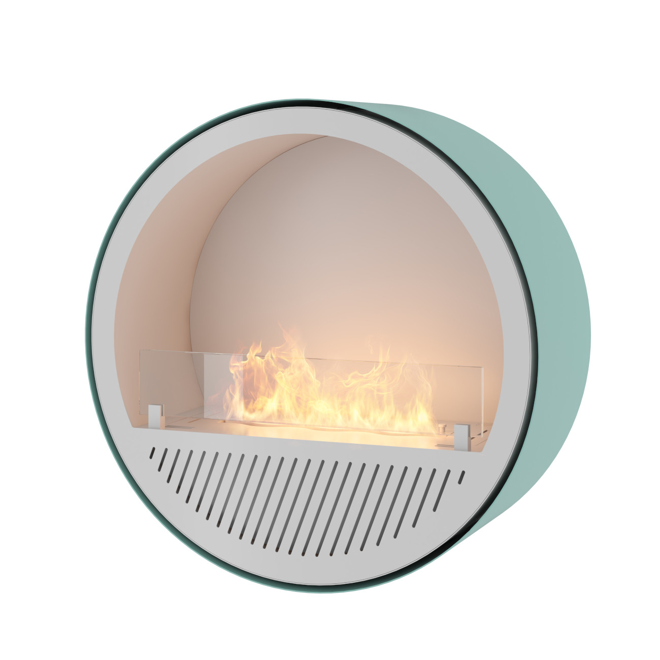 Incyrcle Slim Line Wall Mint-Grün Weiß Wand Ethanol Kamin