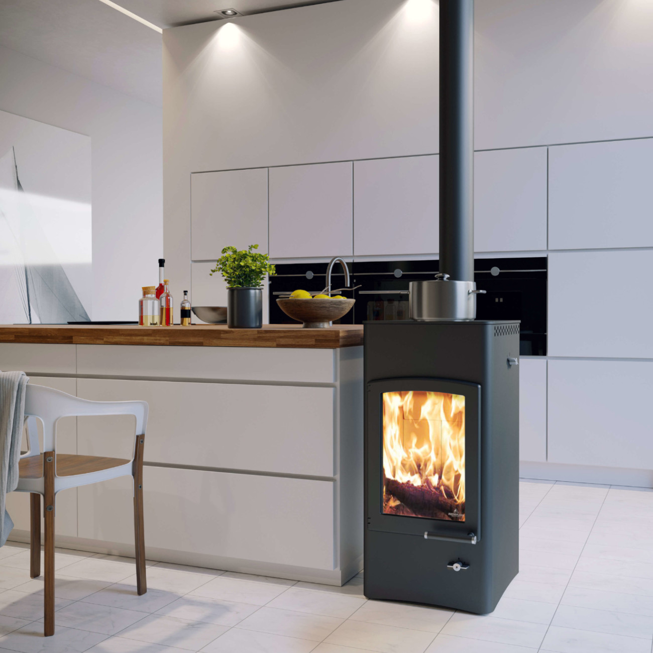Lucy Cook Koch-Kaminofen 6kW RLU Gussgrau