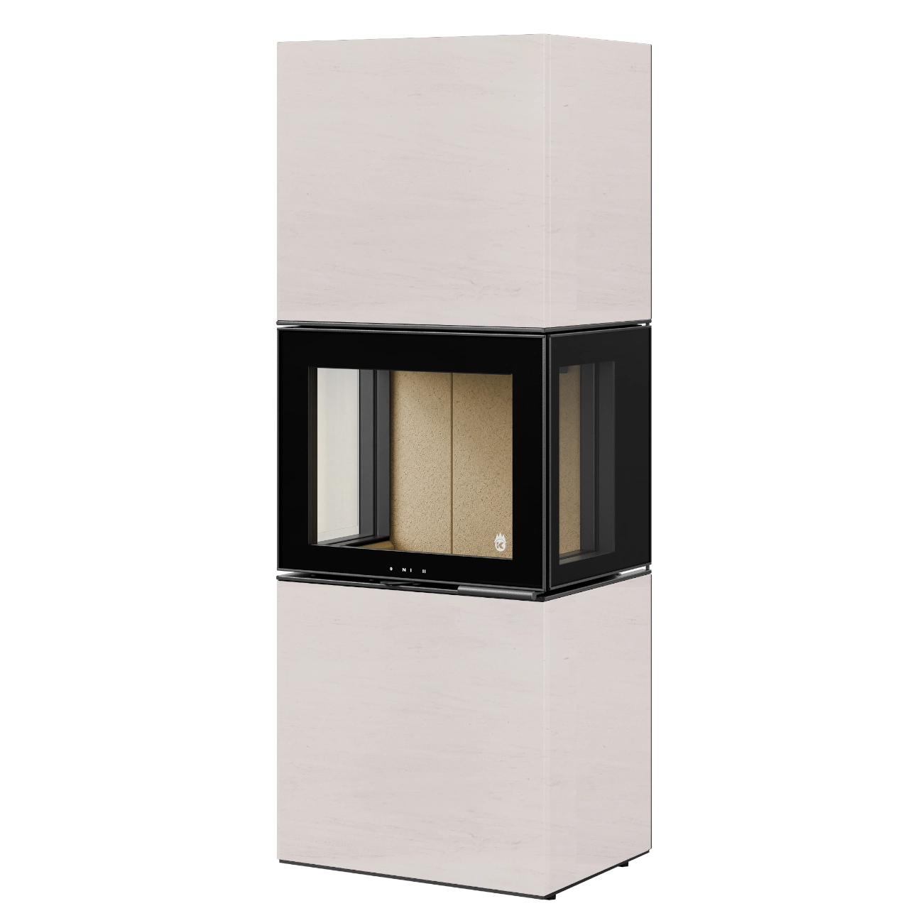 Charon Naturstein Ivory Panorama Kaminofen 6kW Charon Naturstein Ivory Panorama Kaminofen 6kW