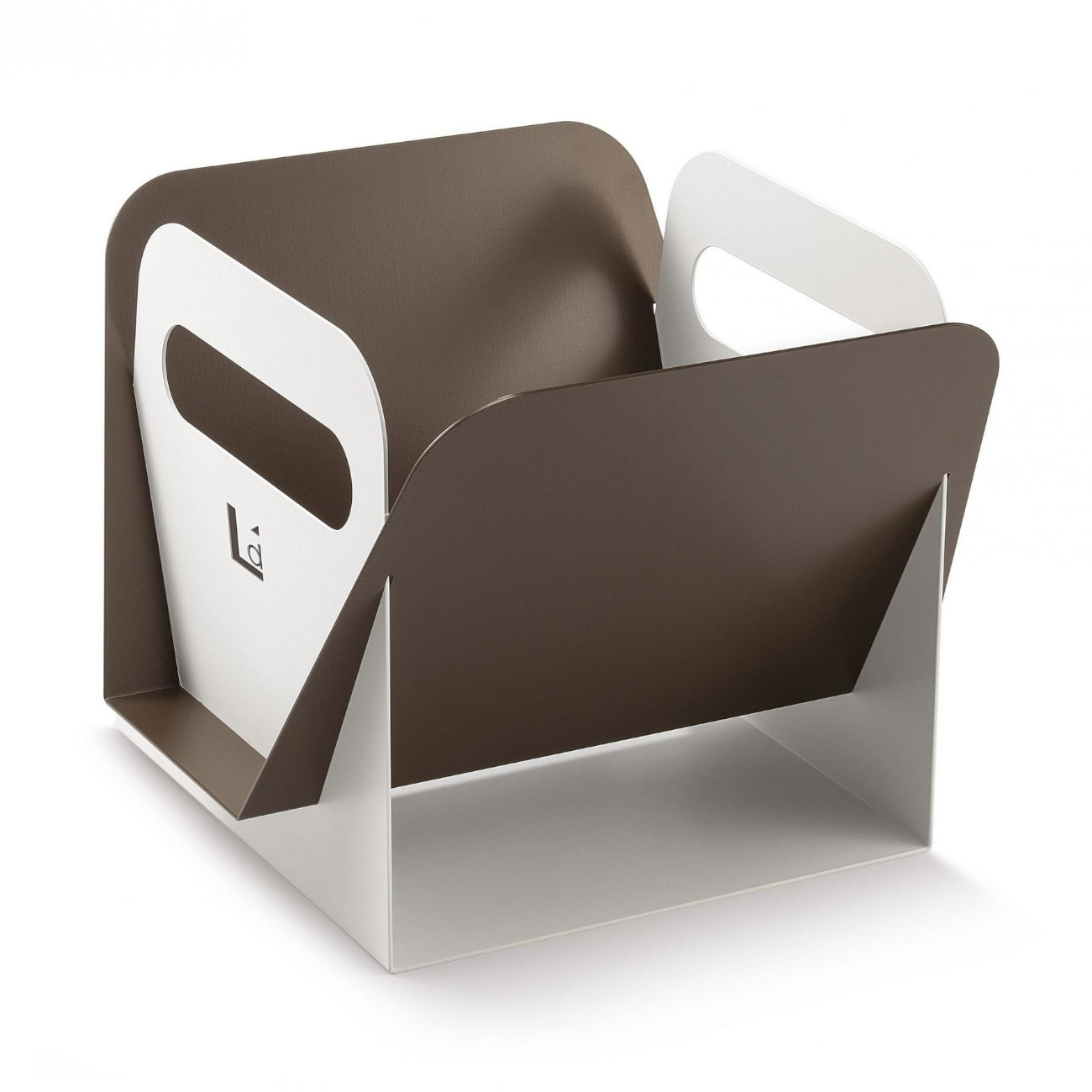 hoya-holzkorb-designer-pelletkorb-weiss-bronze-web2 Hoya Designer Holzkorb aus Aluminium Weiß und Bronze