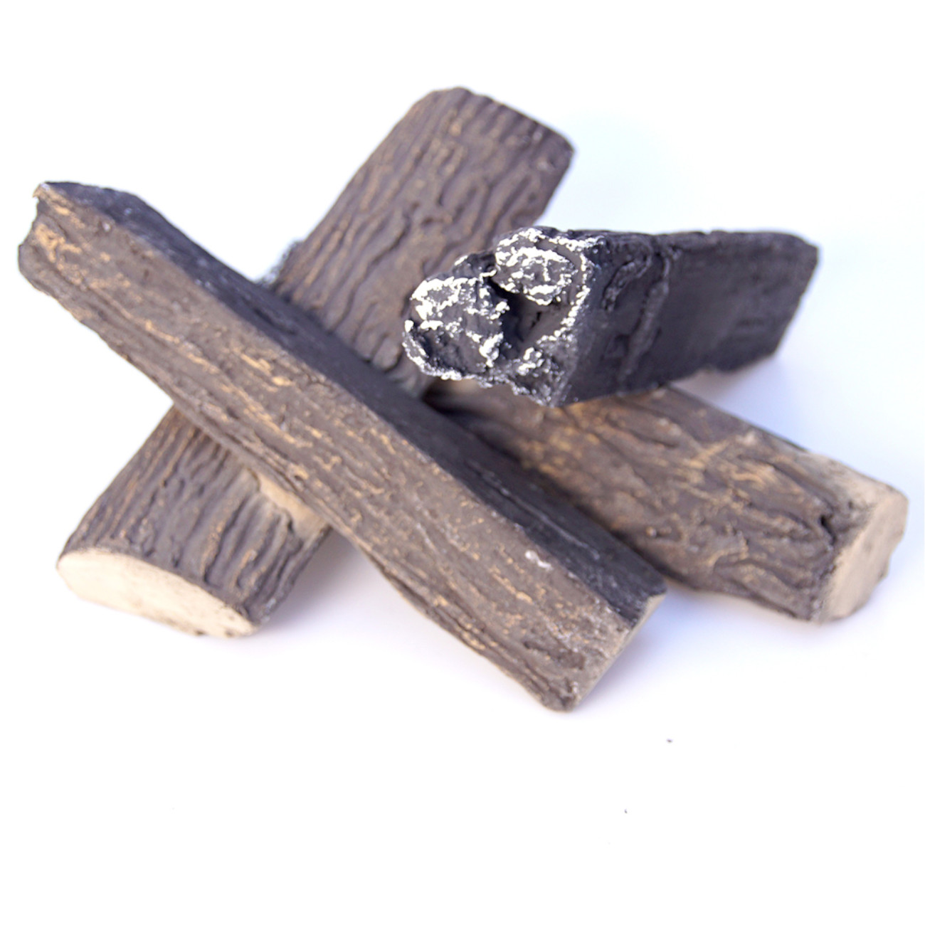 Keramik Tannenbaum Holzstücke für Gas- & Ethanolkamine - 4 Stk.