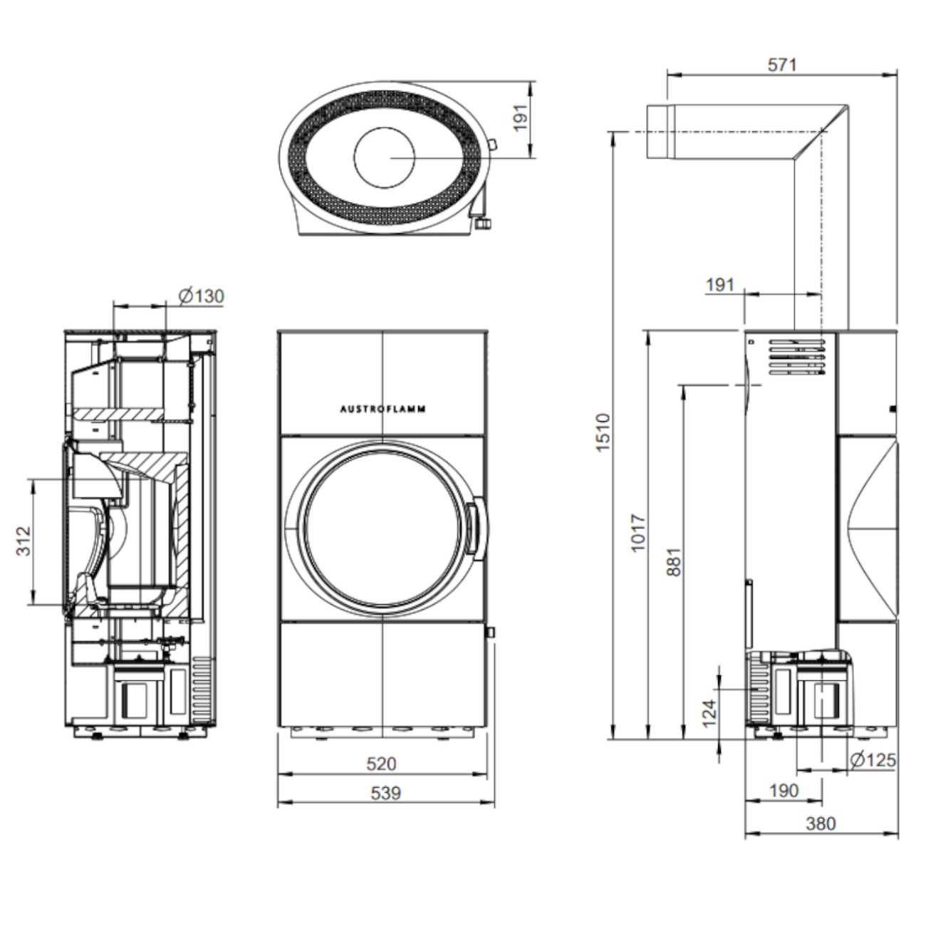 Clou Compact Flat 6kW Kaminofen RLU Clou Compact Flat 6kW Kaminofen RLU