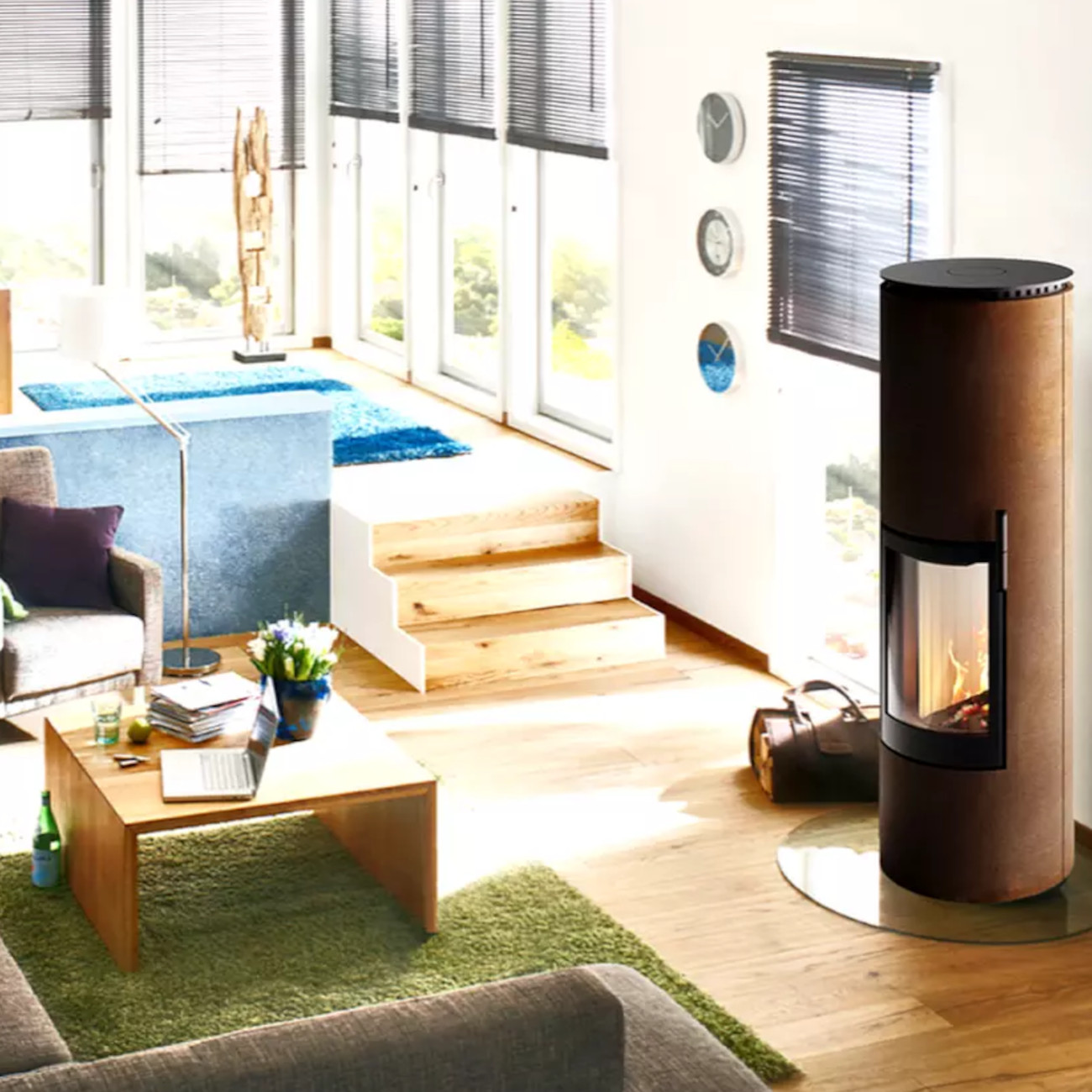 Rondotherm XL Cortenstahl Speicherkaminofen 7KW
