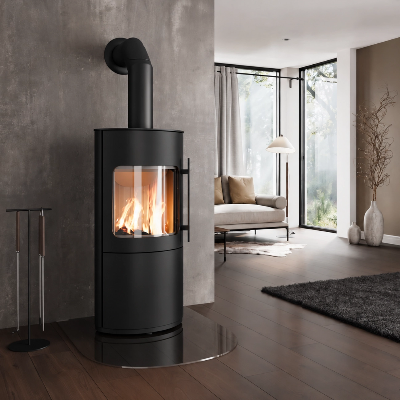 Cosmo Schwarz Kaminofen geschlossenes Holzfach 6KW Cosmo Schwarz Kaminofen geschlossenes Holzfach 6KW