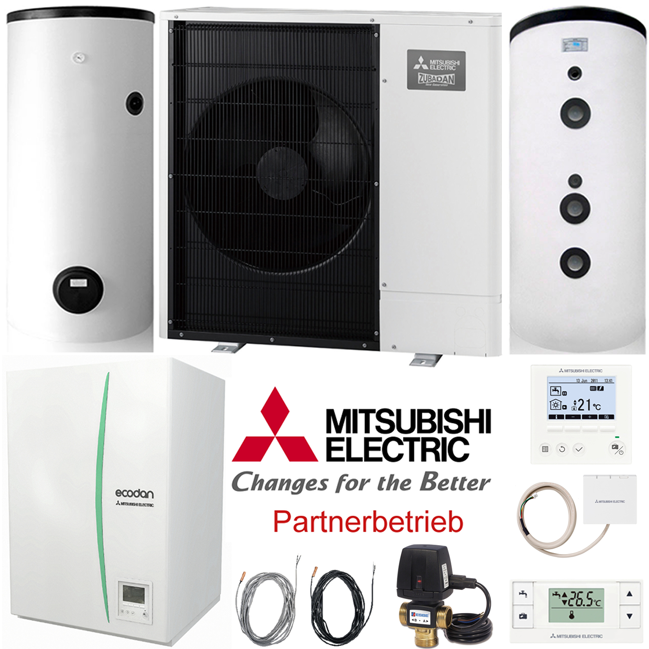 mitsubishi_heizungsset_neu Mitsubishi Heizungs-Set 914 Zubadan 14kW Wärmepumpe + Hydromodul