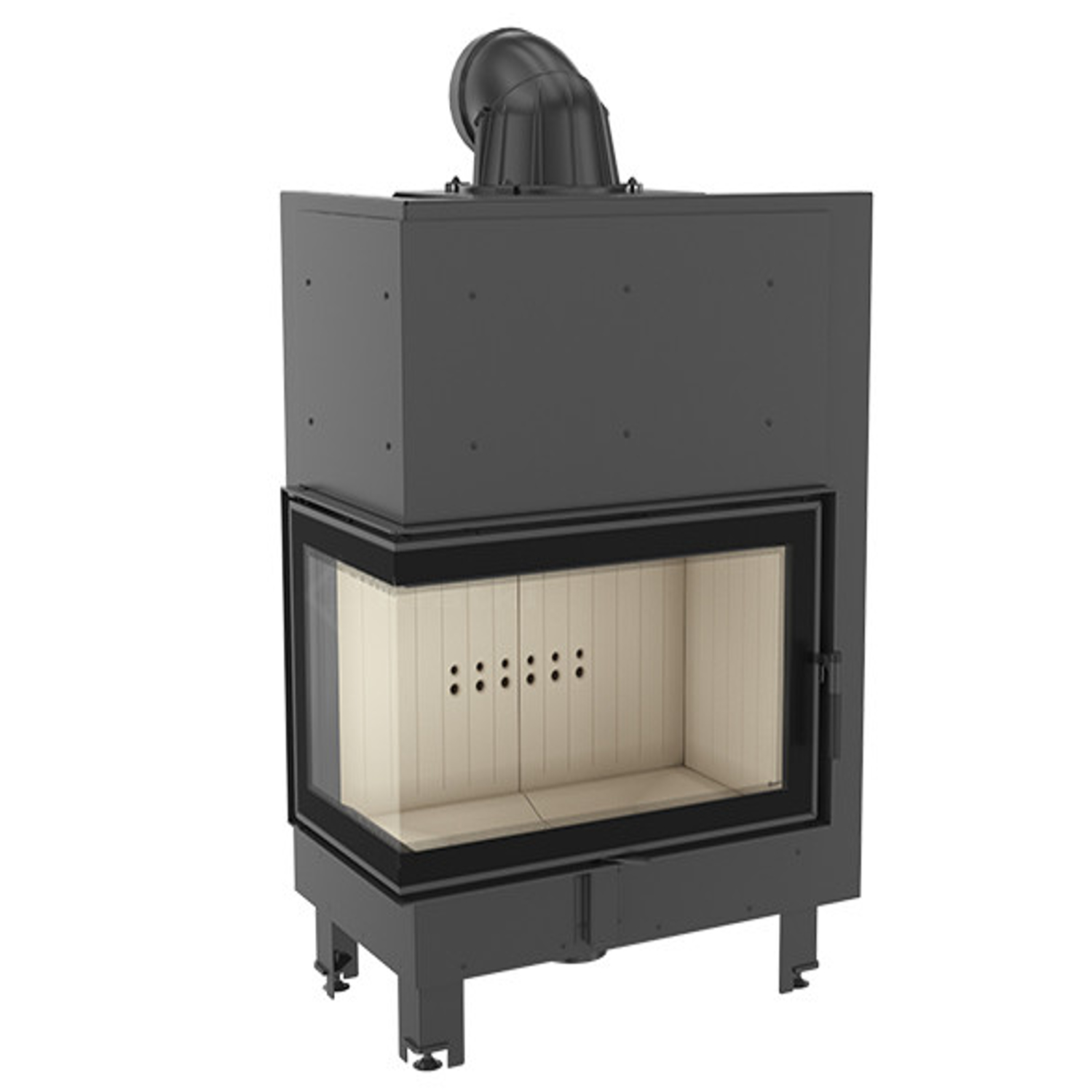 mbo_links_kratki_kamineinsatz_front MBO Warmluft-Eckkamineinsatz 15kW Links verglast