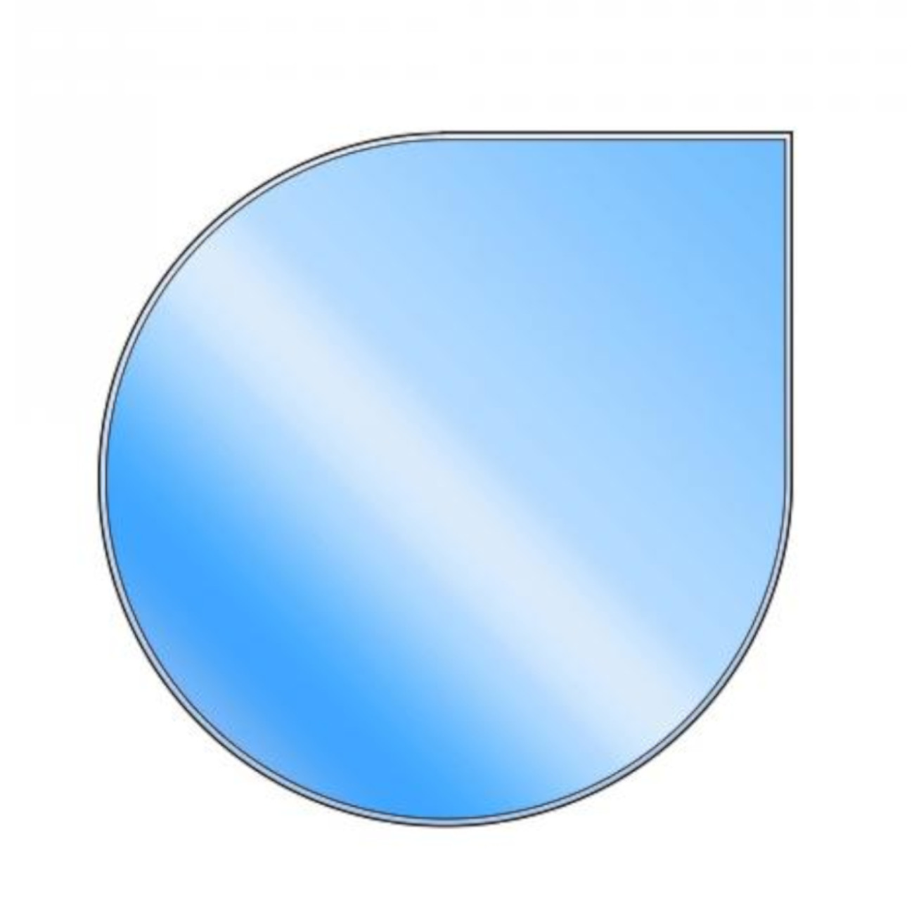 Glasbodenplatte Tropfenform 1100x1100 mm Glasbodenplatte Tropfenform 1100x1100 mm