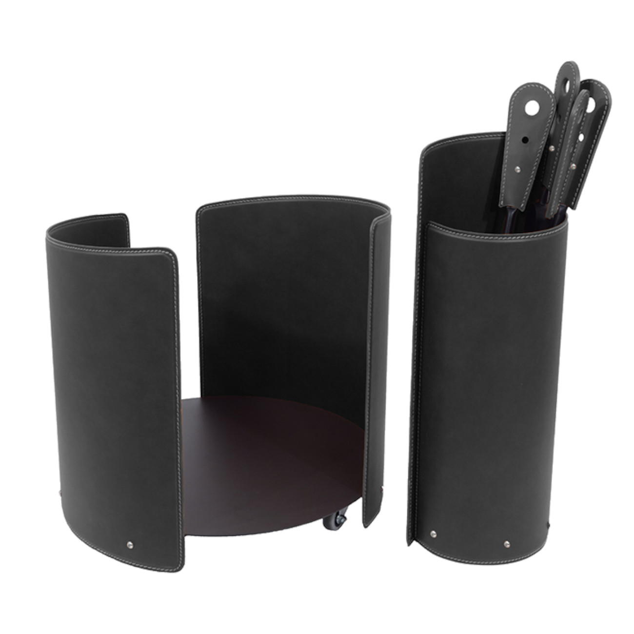 alycad-kaminbesteck-holzkorb-schwarz-web1 Alycad Designer Kaminbesteckset und Holzkorb Schwarz