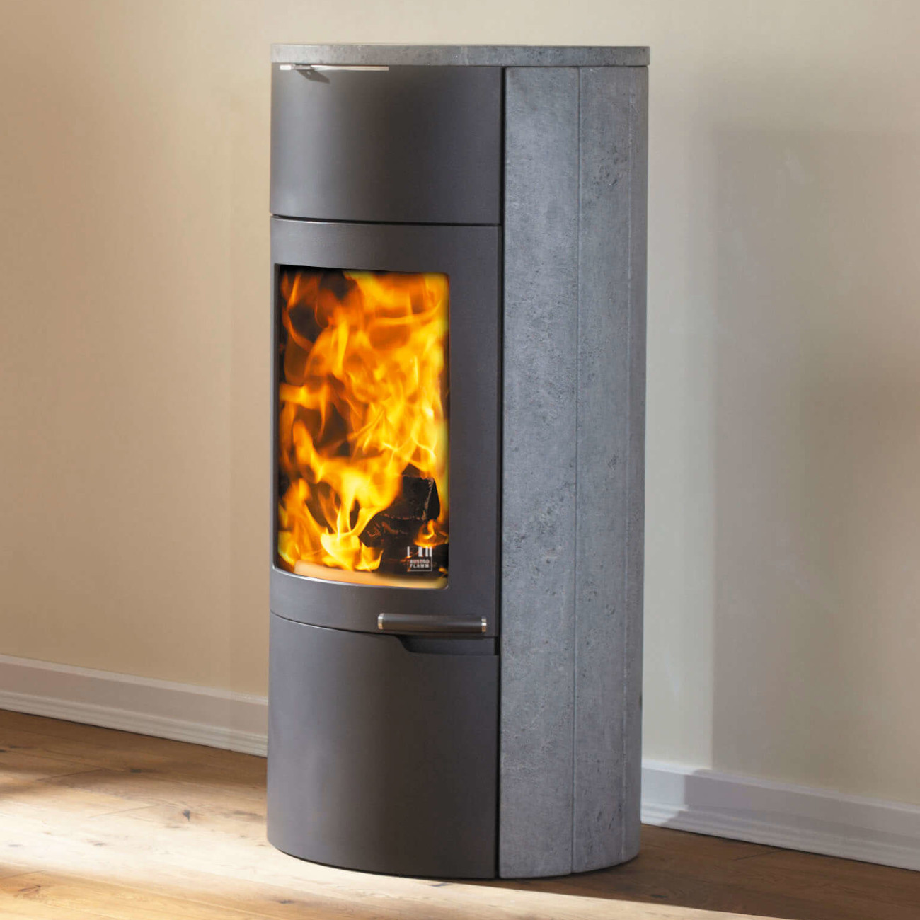Uno Xtra Speckstein Speicher-Kaminofen 7kW Gussgrau RLU