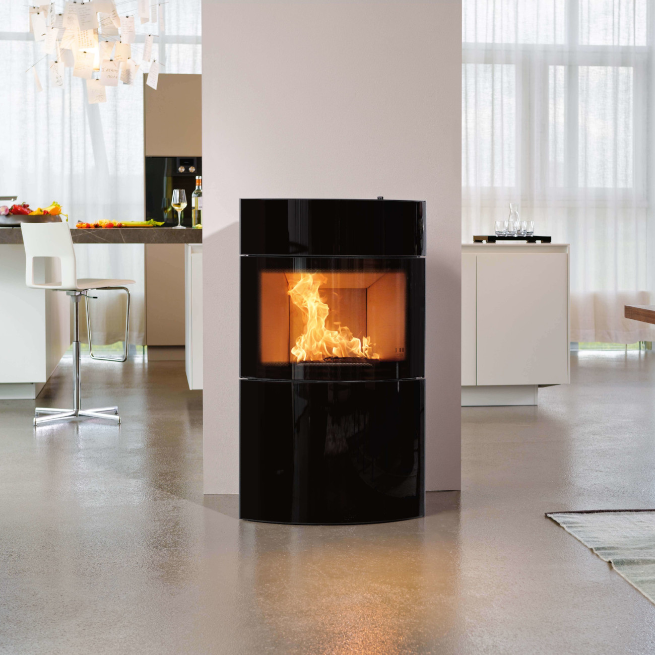 Fynn Xtra 2.0 Glas Schwarz Speicherofen 6kW RLU