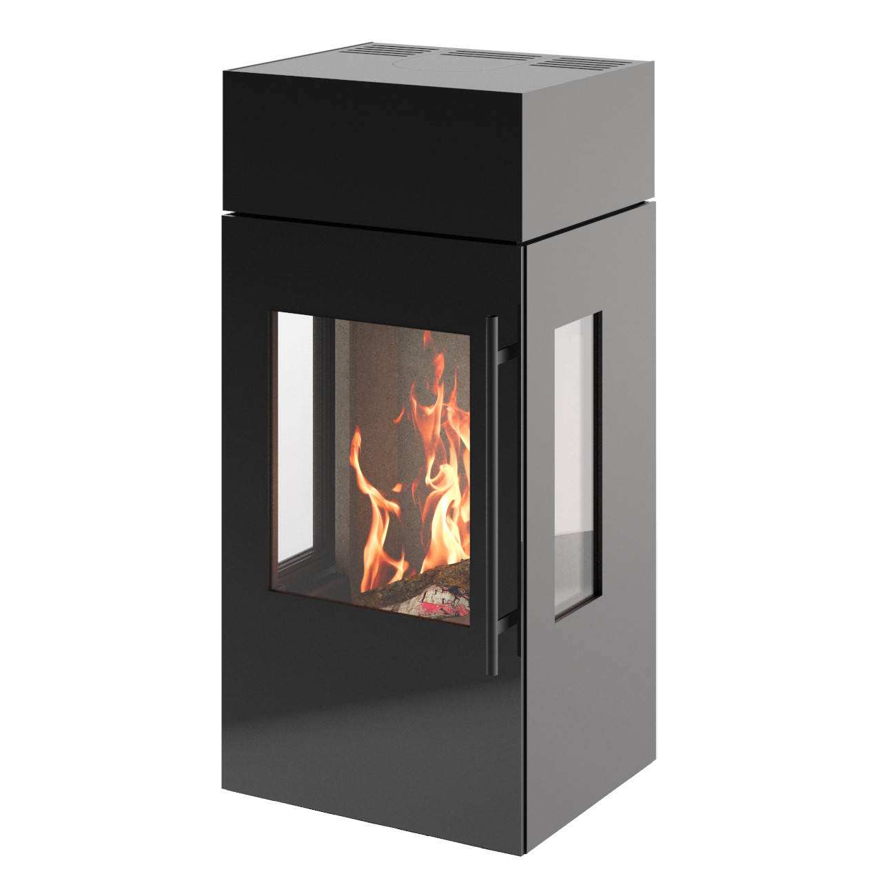 Galileo Stahl Panorama Kaminofen 6kW Galileo Stahl Panorama Kaminofen 6kW