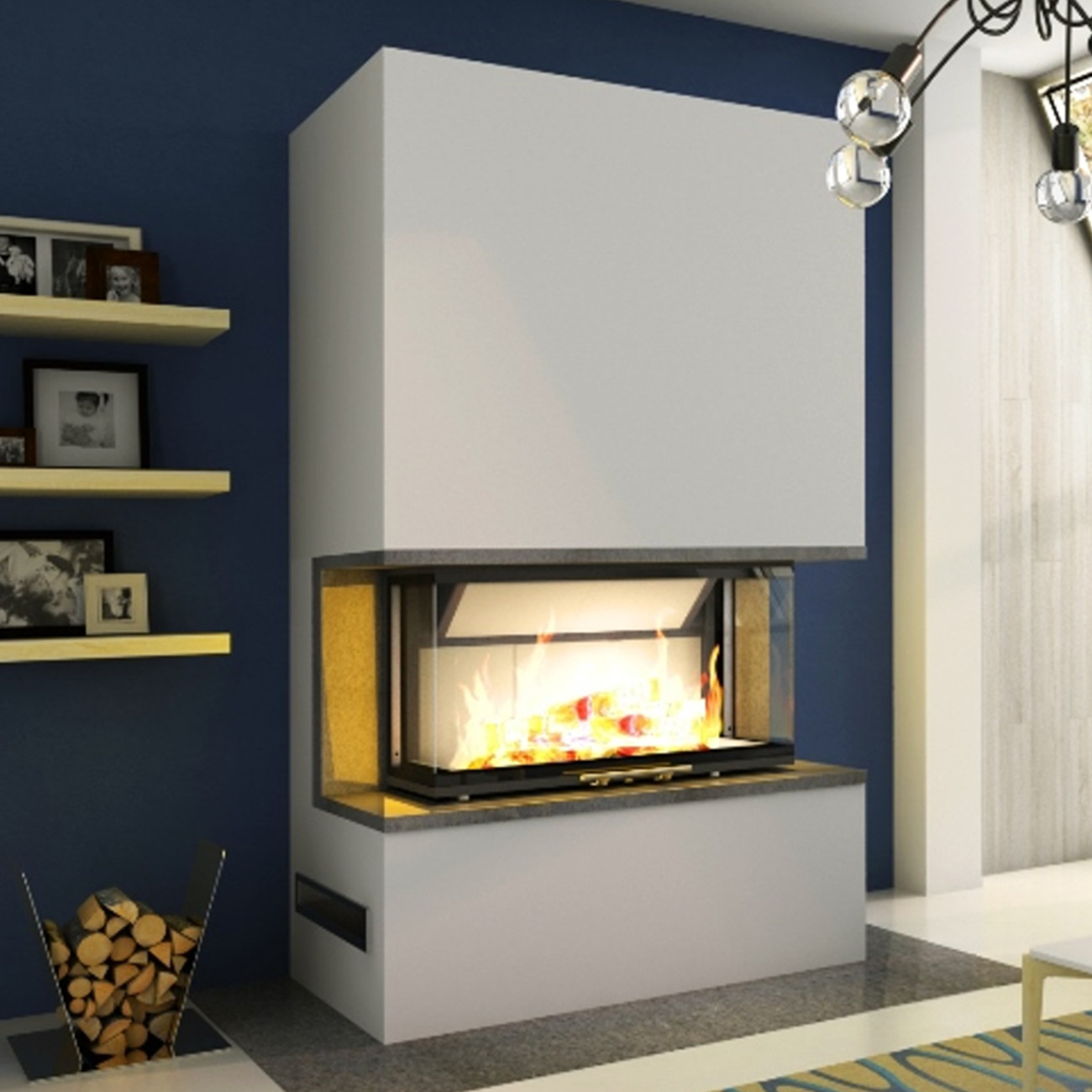 kaminbausatz-pure-extra-3bth-tit Kaminbausatz Pure Extra - Volcano 3BTh 11kW dreiseitiger Panorama Kamin