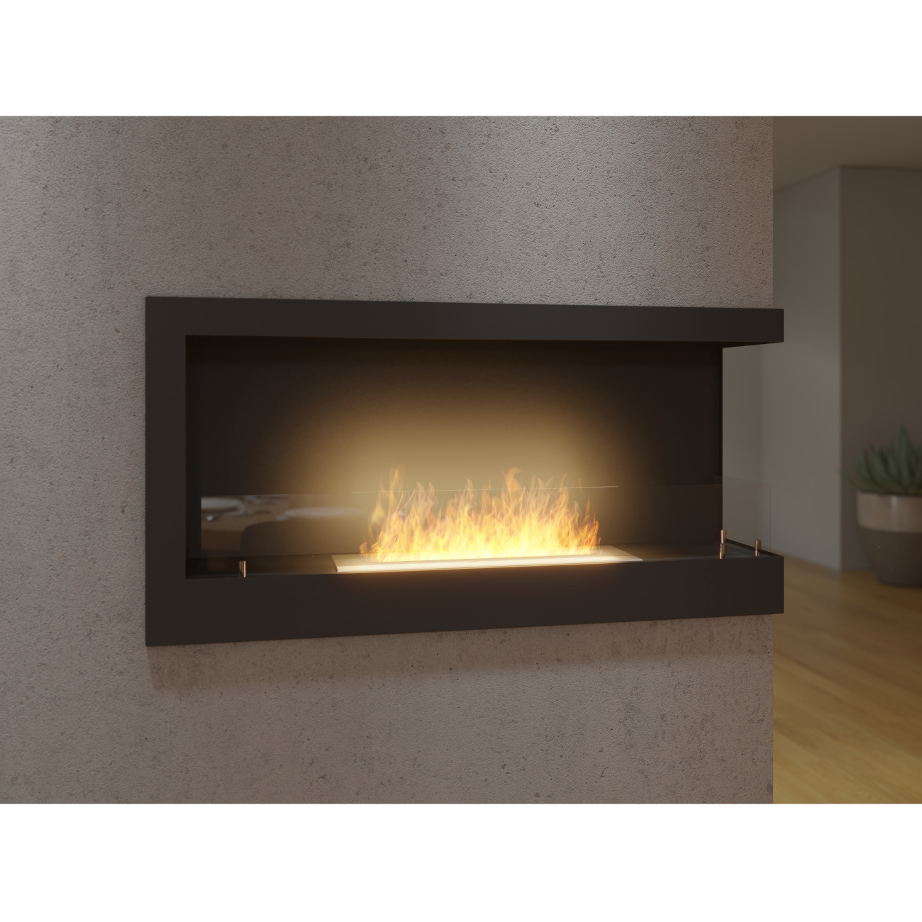 CORNER R900 Ethanolkamin Einbaukassette Ecke Rechts