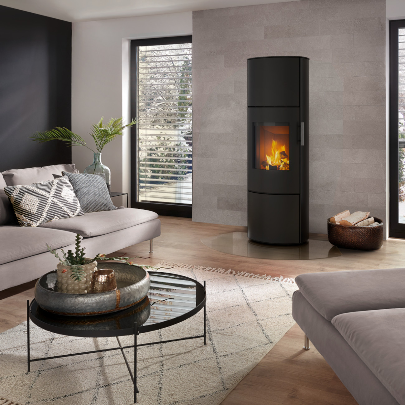 Ursa Gusstür Kaminofen Schwarz 6kW