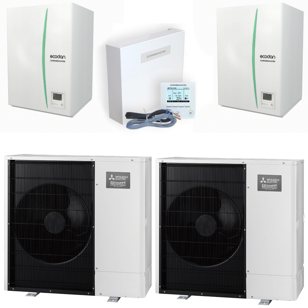 mitsubishi_kaskaden_set_neue_wp Zubadan Inverter mit Hydromodul Kaskade Set mit 16 kw - SZ 2.80 Heizen