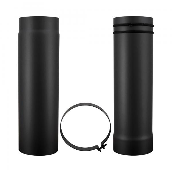 tel50 Teleskoprohr mit Dichtringen und Schelle stufenlos verstellbar 150mm Ø