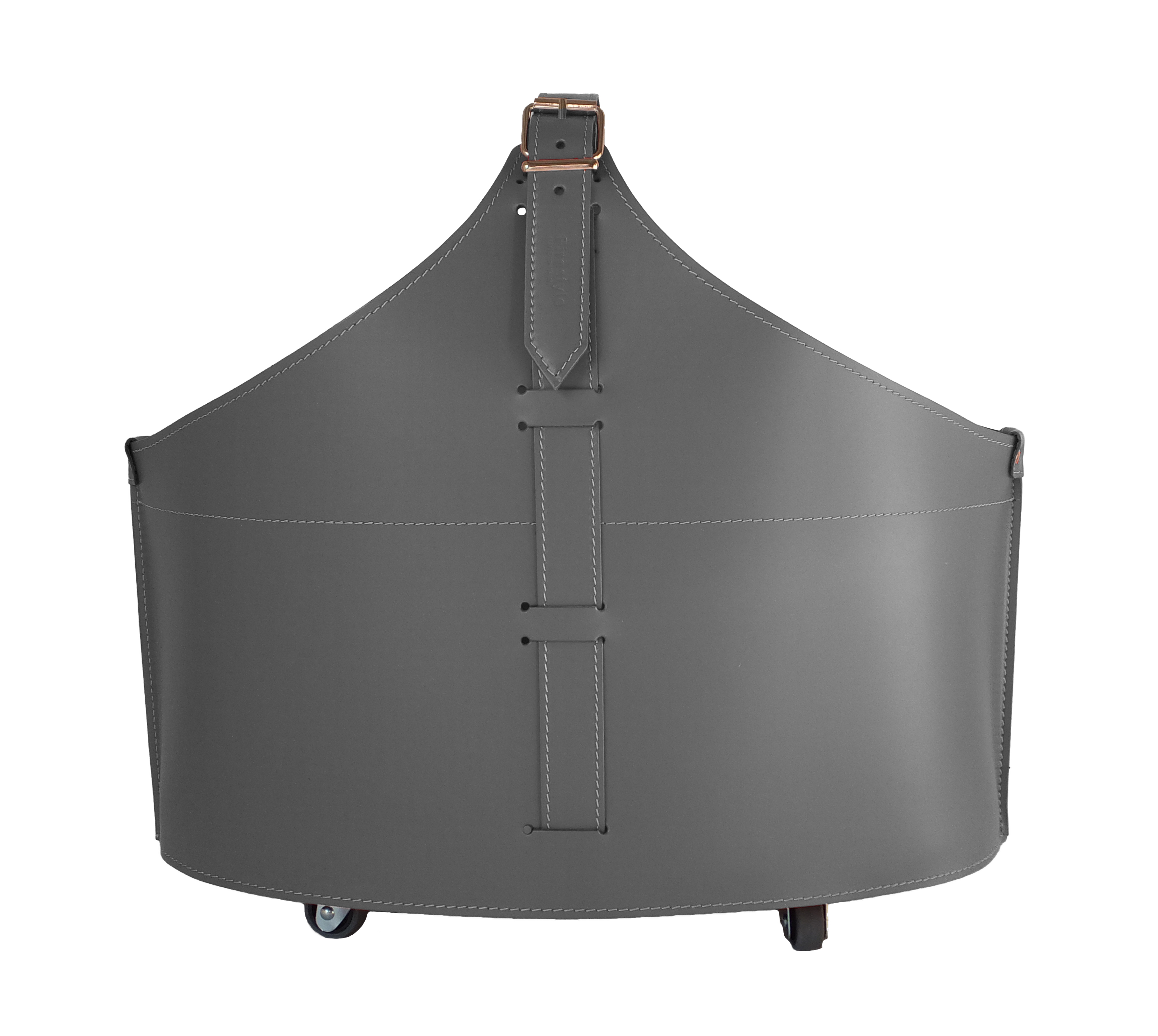 firestyle-fabia-anthrazit-1 Designer Holzkorb Fabia Anthrazit aus regeneriertem Leder mit Rollen