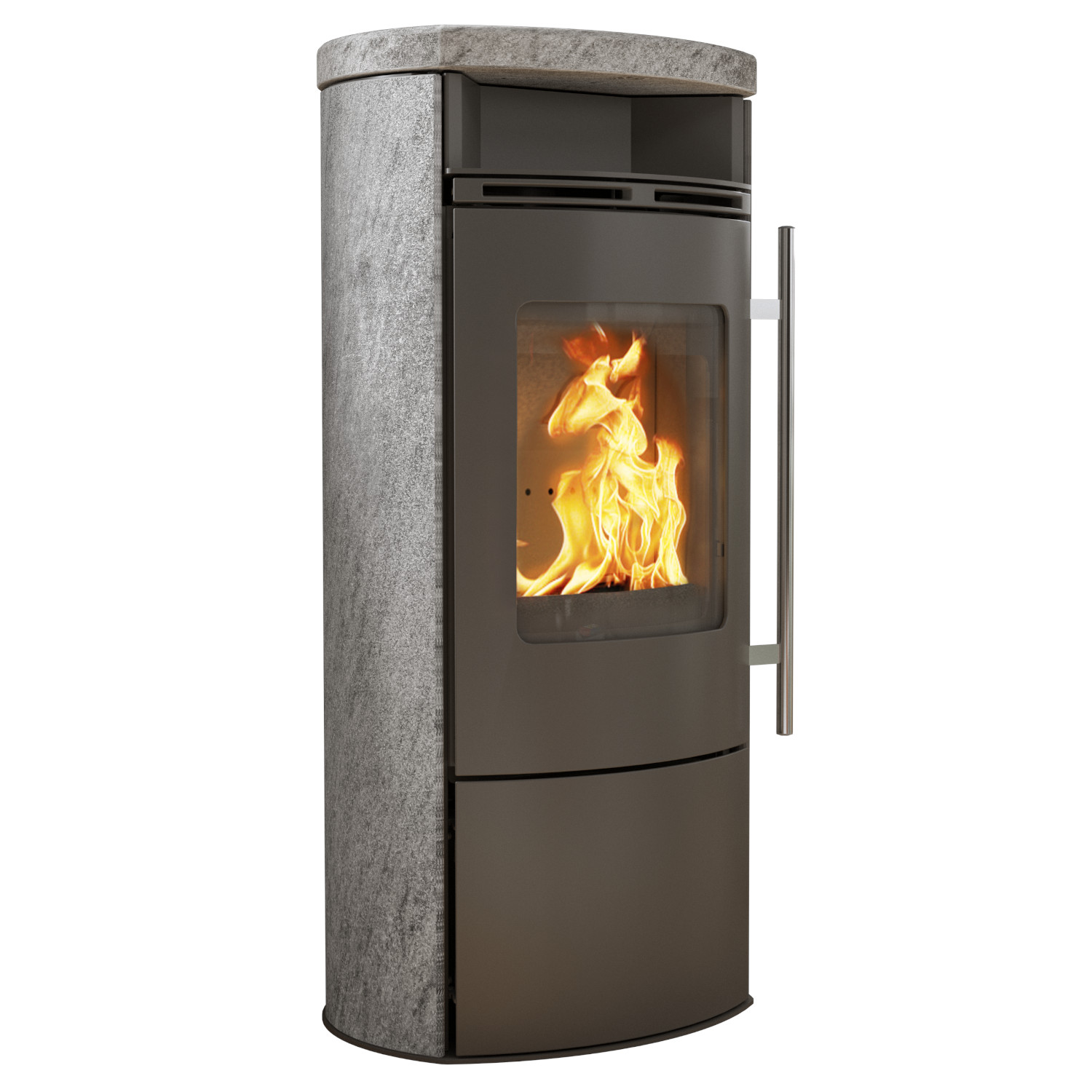 koppe_karabo_xl_speckstein_schwarz_tit Karabo XL Speckstein Kaminofen mit Warmhaltefach 7kW