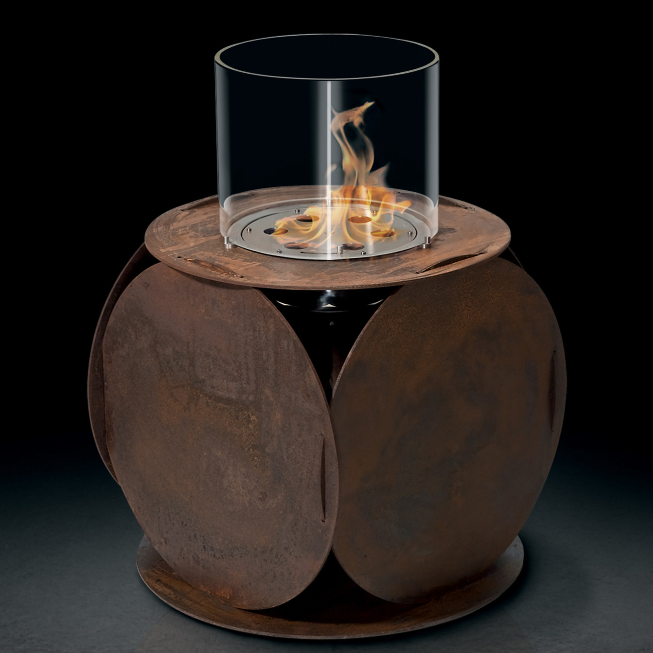 concept-lira-tit GlammFire Lira Biokamin / Bioethanol Kamin Corten Stahl