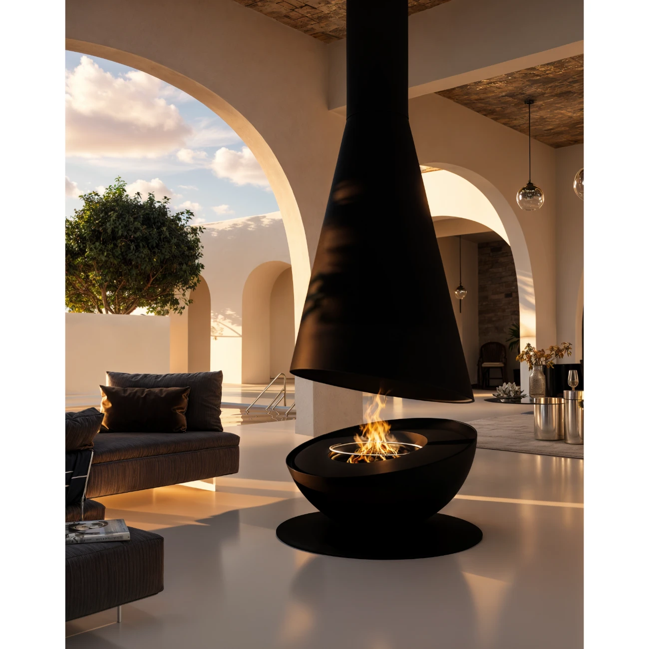 Thales Schwarz Designer Feuerstelle Thales Schwarz Designer Feuerstelle
