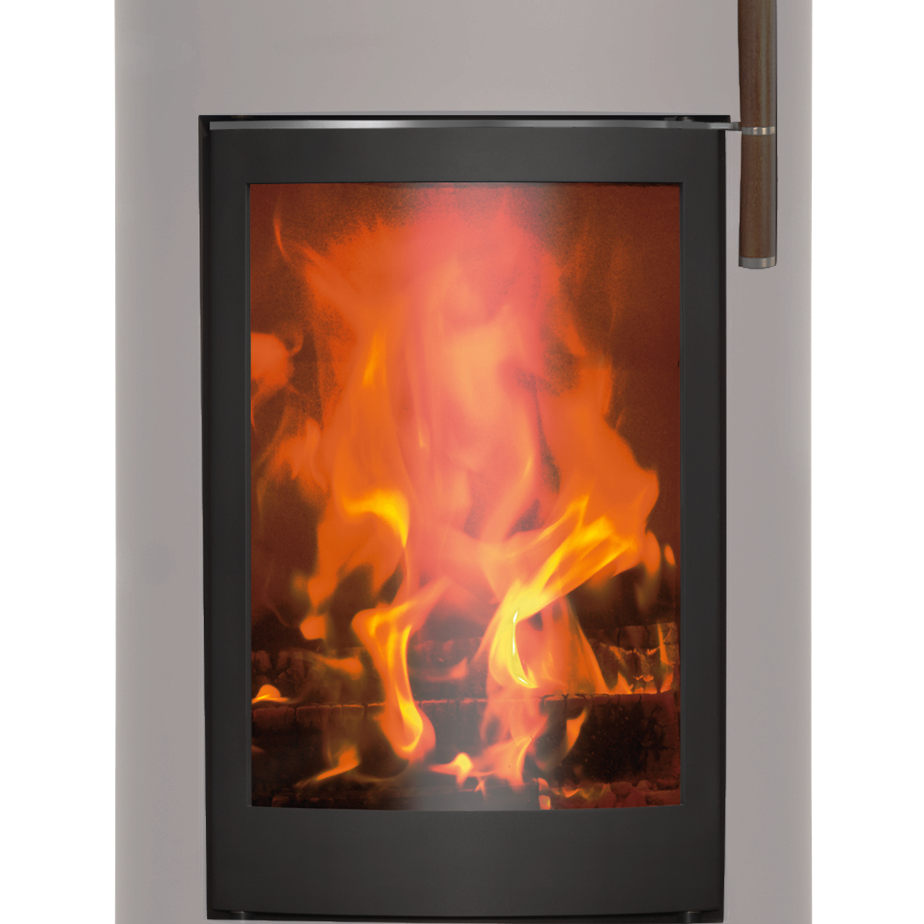cera_rondotherm_champagner_kaminofen_feuer