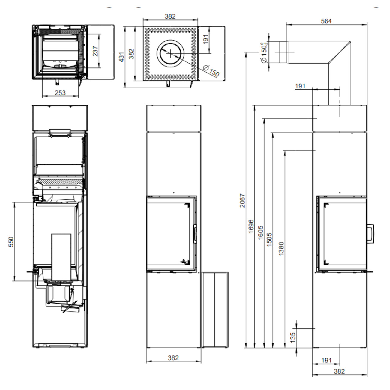 Slim 4.0 Eck-Kaminofen Links 6,5 kW RLU Slim 4.0 Eck-Kaminofen Links 6,5 kW RLU