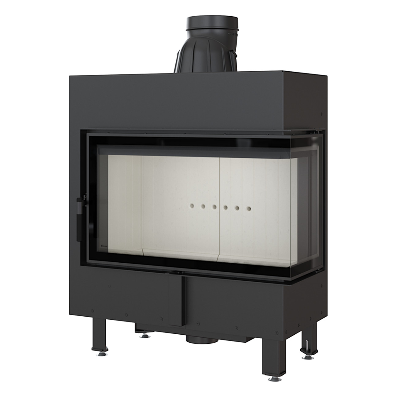 lucy-14-rechts-titel Lucy 14 Warmluft Kamineinsatz Rechtsverglast 14kW